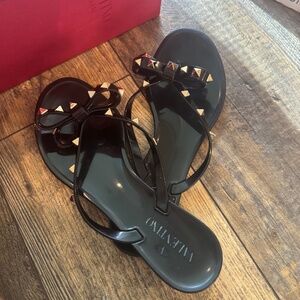 Valentino Rockstud Rubber Jelly Slipper